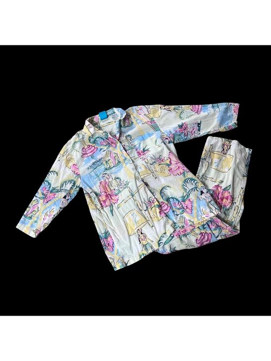 P.J. Salvage Other - Womens Cotton Pajama Set PJ Salvage Tropical Hula Girl Beach Size Small READ